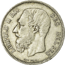 Coin, Belgium, Leopold II, 5 Francs, 5 Frank, 1875, VF(20-25), Silver, KM:24