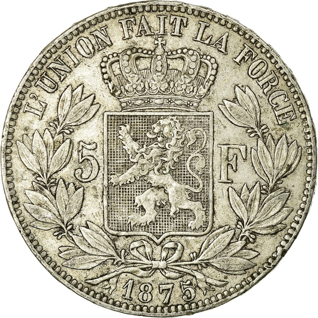 Coin, Belgium, Leopold II, 5 Francs, 5 Frank, 1875, VF(20-25), Silver, KM:24
