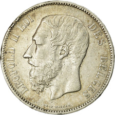 Coin, Belgium, Leopold II, 5 Francs, 5 Frank, 1875, VF(20-25), Silver, KM:24