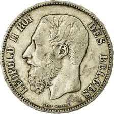 Coin, Belgium, Leopold II, 5 Francs, 5 Frank, 1875, VF(20-25), Silver, KM:24