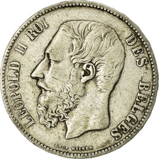 Coin, Belgium, Leopold II, 5 Francs, 5 Frank, 1875, VF(20-25), Silver, KM:24