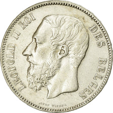 Coin, Belgium, Leopold II, 5 Francs, 5 Frank, 1874, EF(40-45), Silver, KM:24