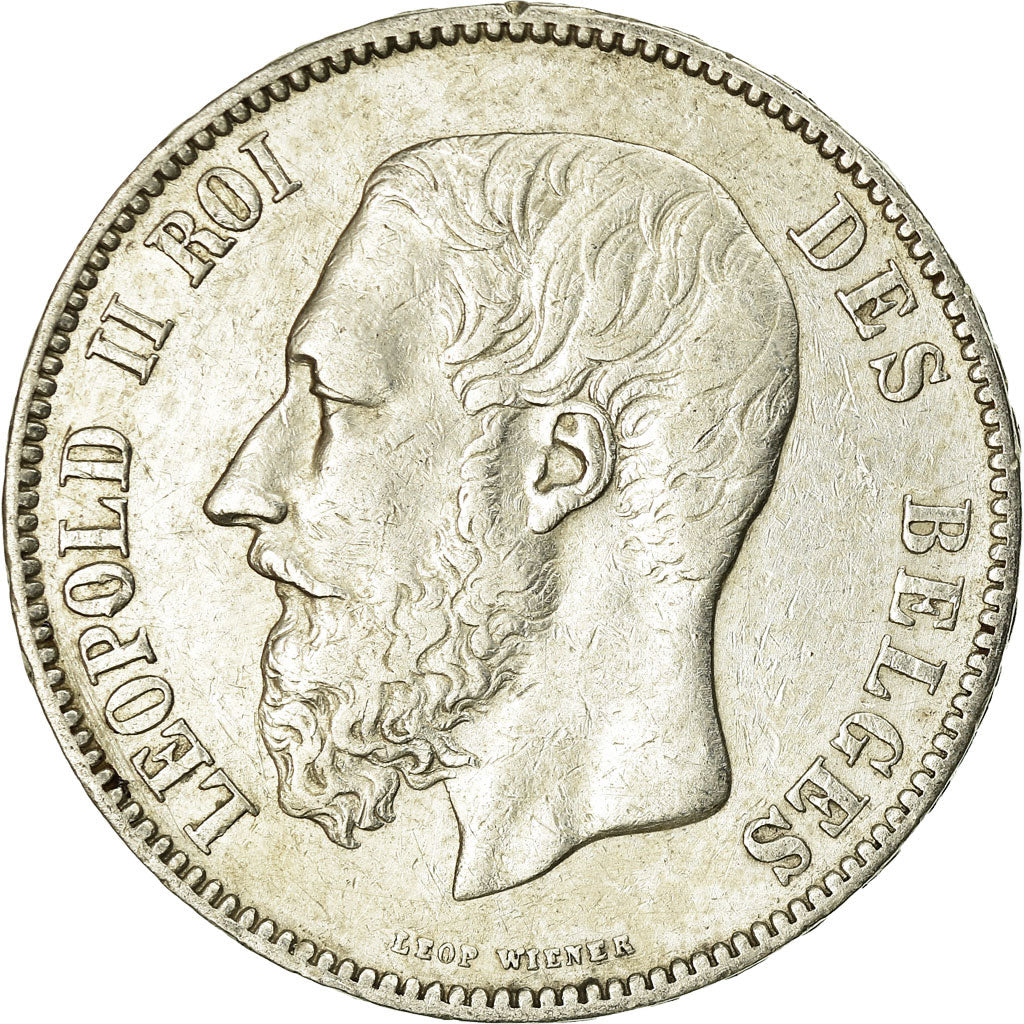 Coin, Belgium, Leopold II, 5 Francs, 5 Frank, 1874, EF(40-45), Silver, KM:24