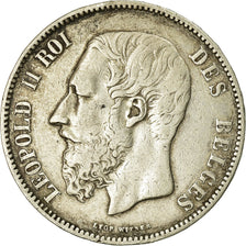 Coin, Belgium, Leopold II, 5 Francs, 5 Frank, 1874, EF(40-45), Silver, KM:24