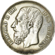 Coin, Belgium, Leopold II, 5 Francs, 5 Frank, 1874, EF(40-45), Silver, KM:24