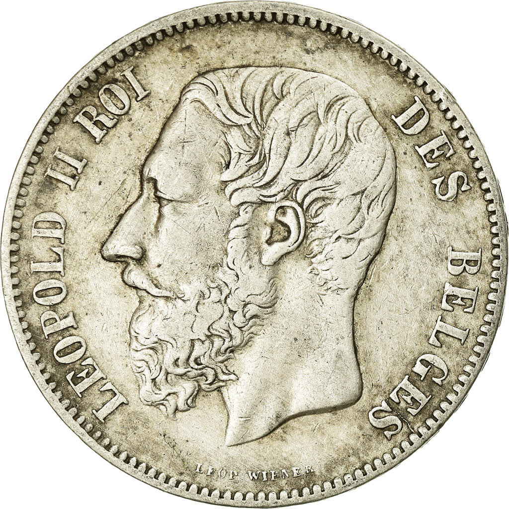 Coin, Belgium, Leopold II, 5 Francs, 5 Frank, 1874, EF(40-45), Silver, KM:24
