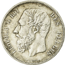 Coin, Belgium, Leopold II, 5 Francs, 5 Frank, 1874, EF(40-45), Silver, KM:24