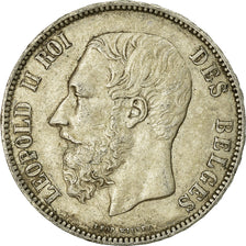 Coin, Belgium, Leopold II, 5 Francs, 5 Frank, 1874, EF(40-45), Silver, KM:24