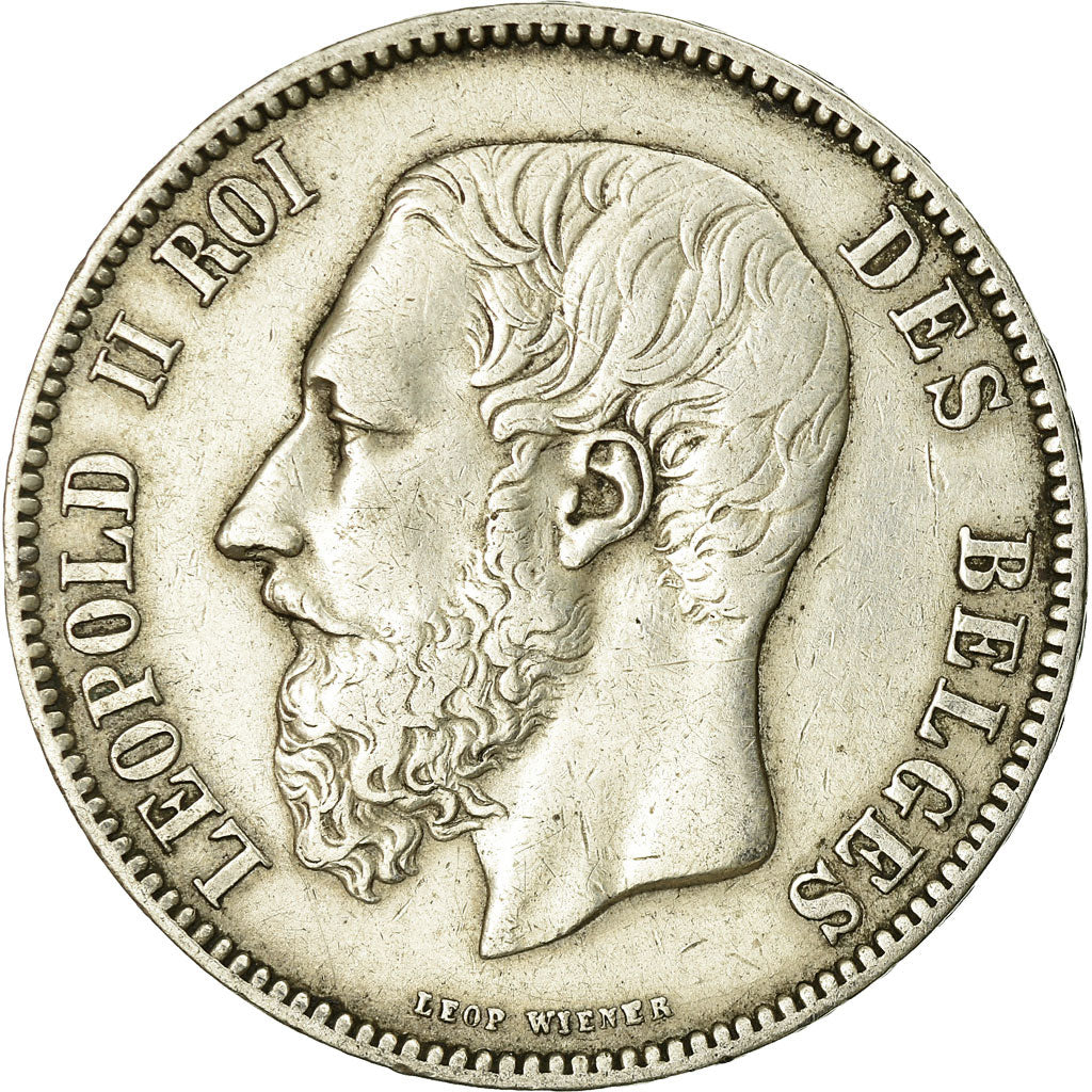 Coin, Belgium, Leopold II, 5 Francs, 5 Frank, 1874, EF(40-45), Silver, KM:24