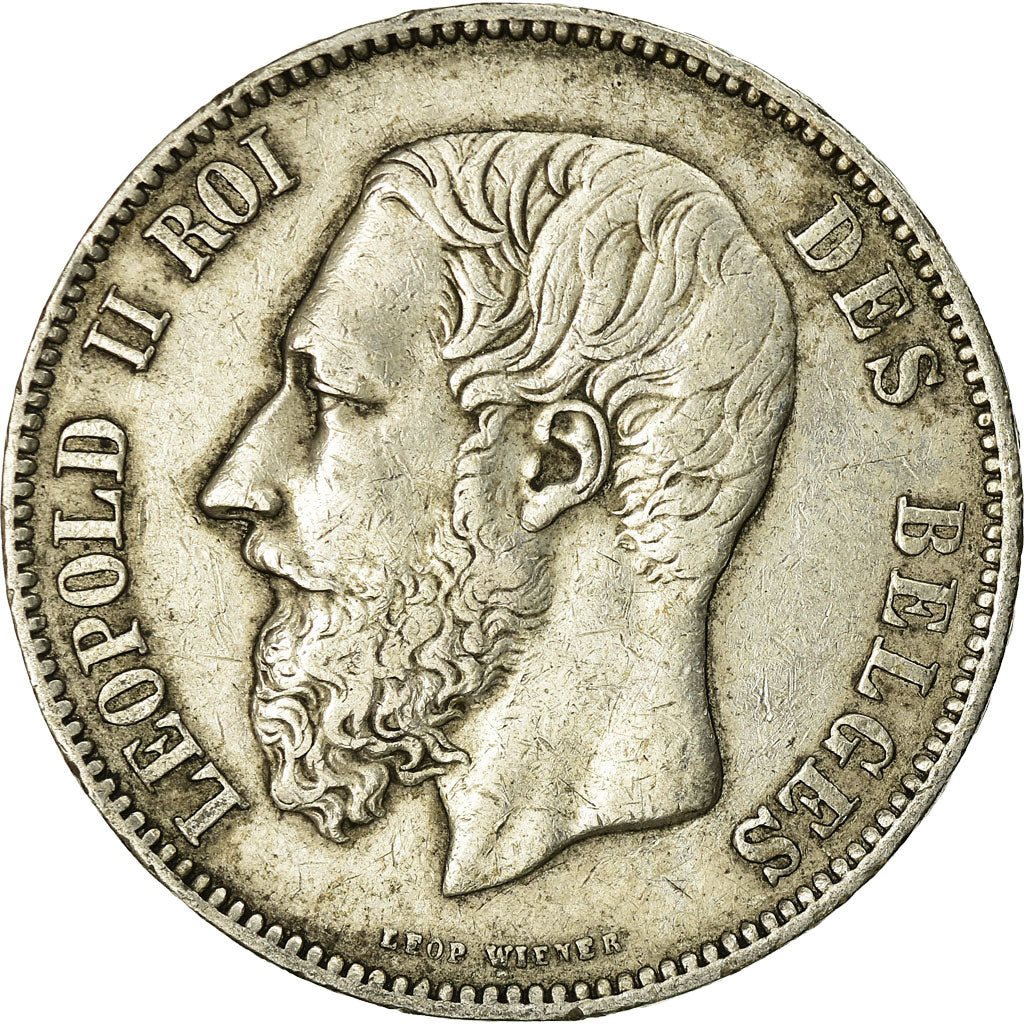 Coin, Belgium, Leopold II, 5 Francs, 5 Frank, 1874, EF(40-45), Silver, KM:24
