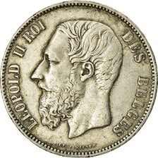 Coin, Belgium, Leopold II, 5 Francs, 5 Frank, 1874, EF(40-45), Silver, KM:24