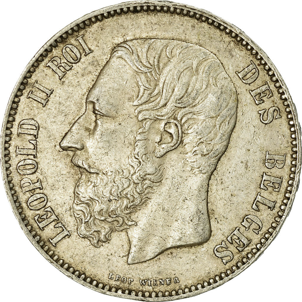 Coin, Belgium, Leopold II, 5 Francs, 5 Frank, 1874, VF(30-35), Silver, KM:24