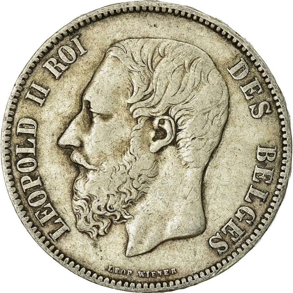 Coin, Belgium, Leopold II, 5 Francs, 5 Frank, 1874, VF(30-35), Silver, KM:24