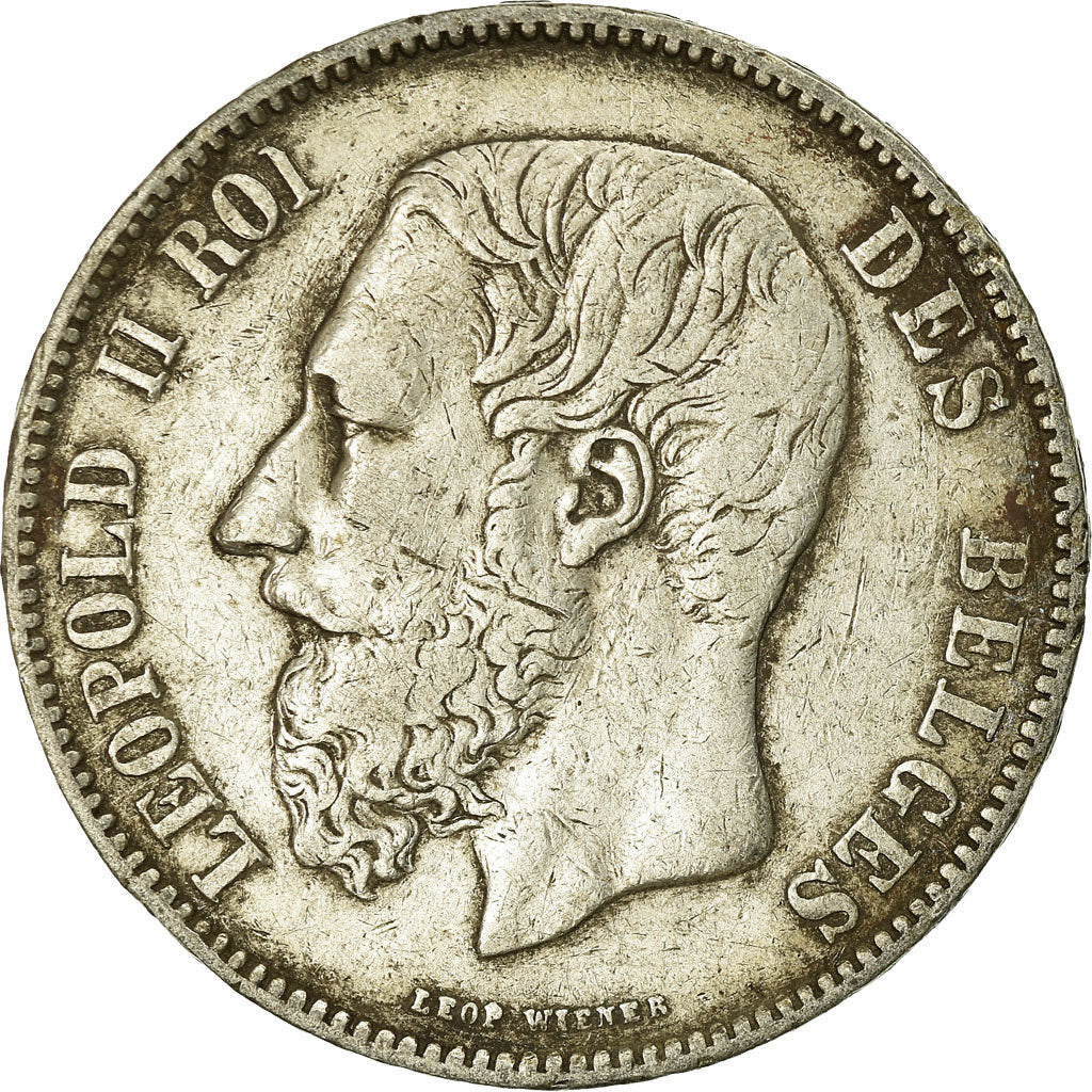 Coin, Belgium, Leopold II, 5 Francs, 5 Frank, 1874, VF(20-25), Silver, KM:24