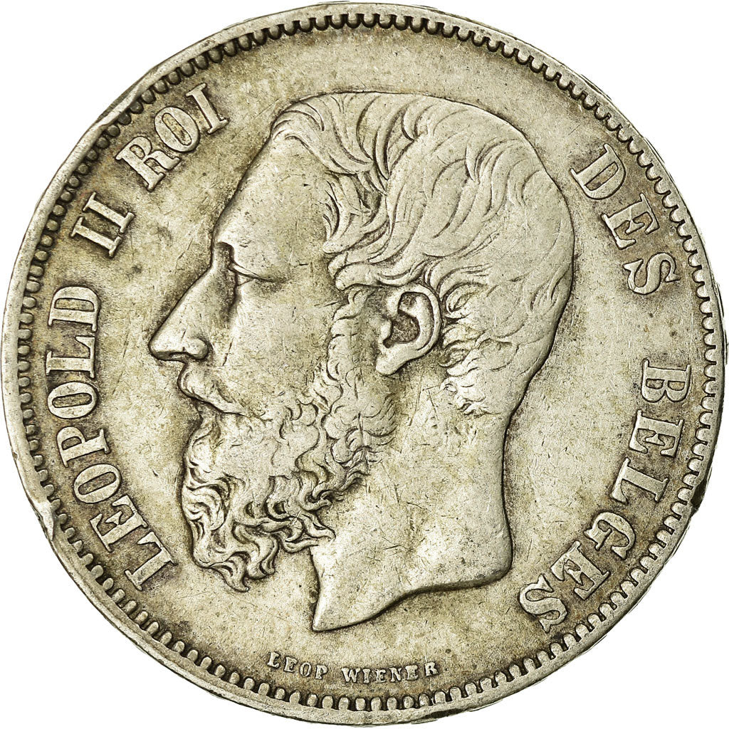 Coin, Belgium, Leopold II, 5 Francs, 5 Frank, 1874, VF(20-25), Silver, KM:24