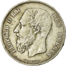 Coin, Belgium, Leopold II, 5 Francs, 5 Frank, 1874, VF(20-25), Silver, KM:24