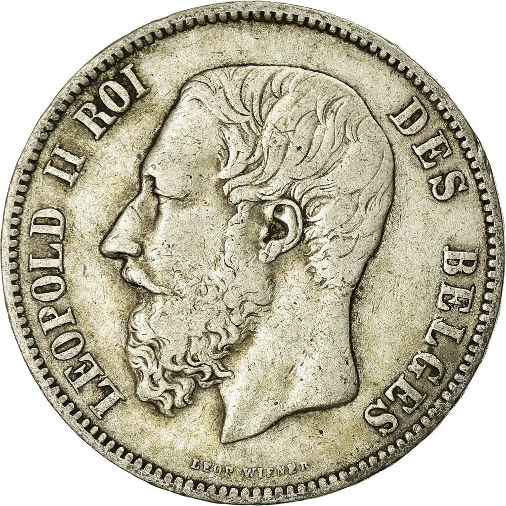 Coin, Belgium, Leopold II, 5 Francs, 5 Frank, 1874, VF(20-25), Silver, KM:24
