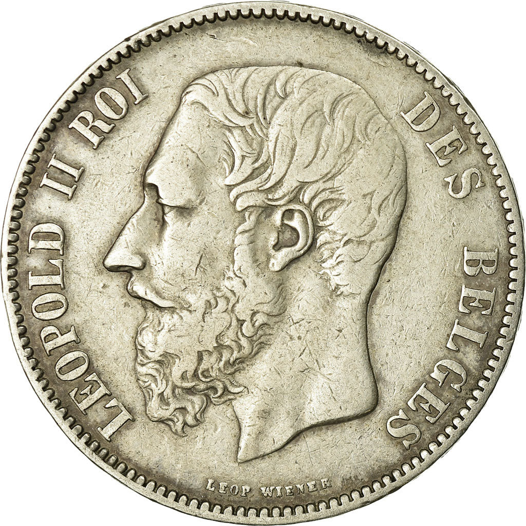 Coin, Belgium, Leopold II, 5 Francs, 5 Frank, 1874, VF(20-25), Silver, KM:24
