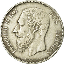 Coin, Belgium, Leopold II, 5 Francs, 5 Frank, 1874, VF(20-25), Silver, KM:24