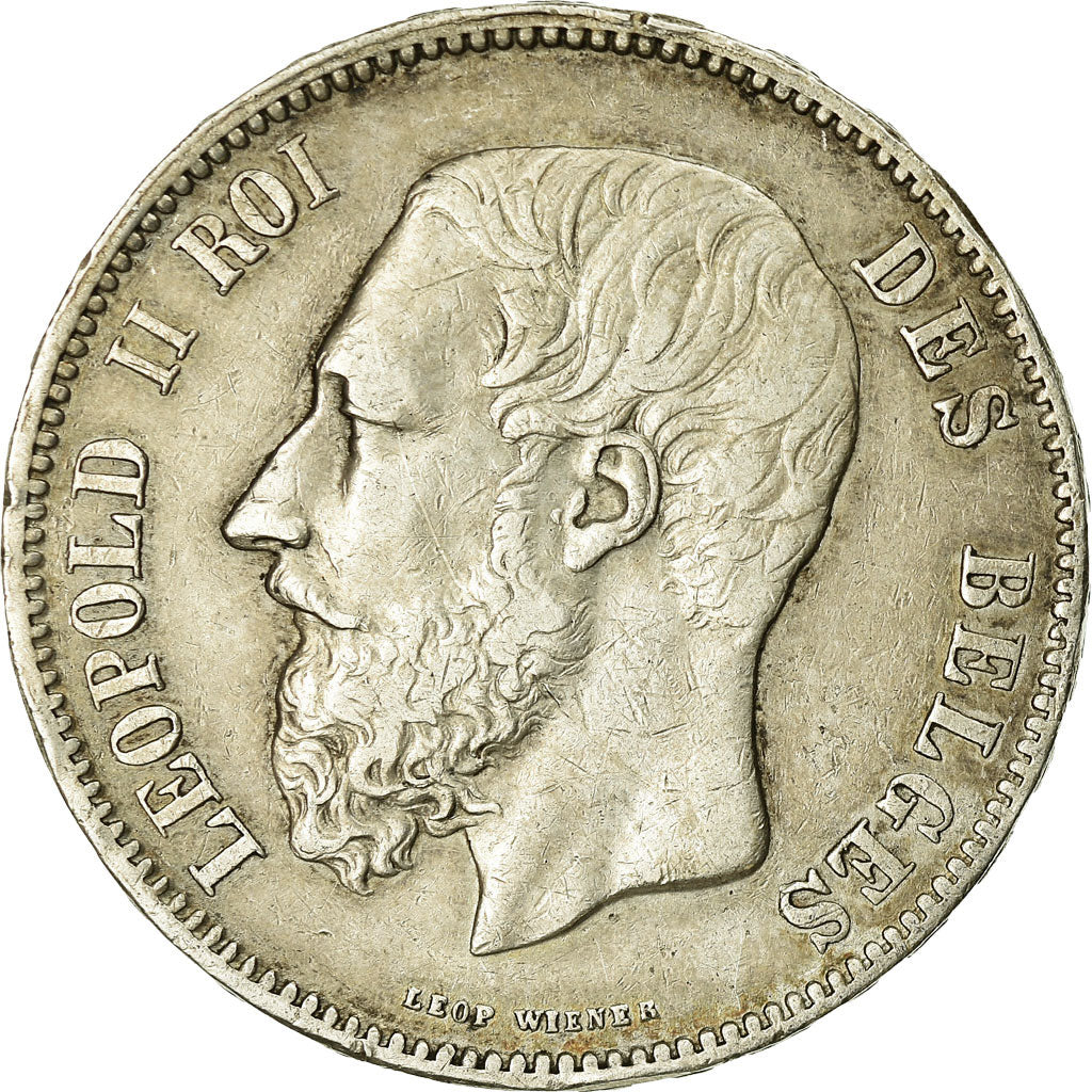 Coin, Belgium, Leopold II, 5 Francs, 5 Frank, 1869, EF(40-45), Silver, KM:24