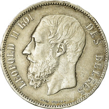 Coin, Belgium, Leopold II, 5 Francs, 5 Frank, 1869, EF(40-45), Silver, KM:24