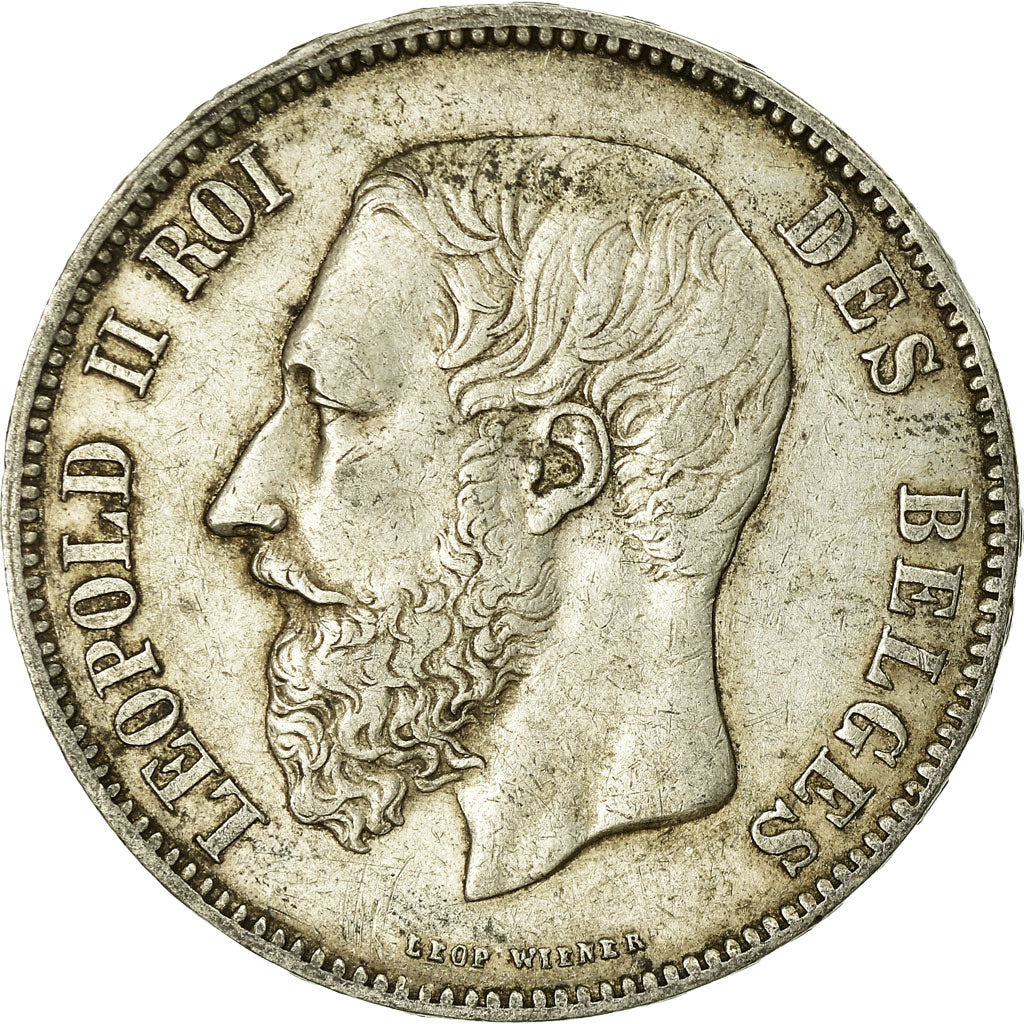 Coin, Belgium, Leopold II, 5 Francs, 5 Frank, 1869, EF(40-45), Silver, KM:24