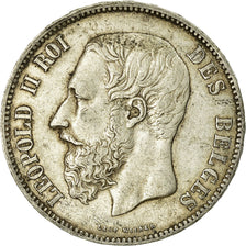 Coin, Belgium, Leopold II, 5 Francs, 5 Frank, 1869, EF(40-45), Silver, KM:24