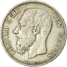 Coin, Belgium, Leopold II, 5 Francs, 5 Frank, 1869, VF(30-35), Silver, KM:24