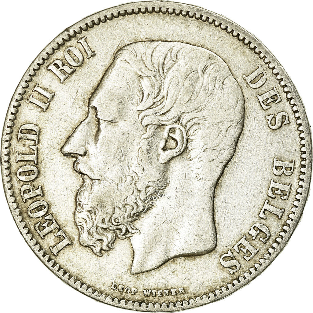 Coin, Belgium, Leopold II, 5 Francs, 5 Frank, 1869, VF(30-35), Silver, KM:24