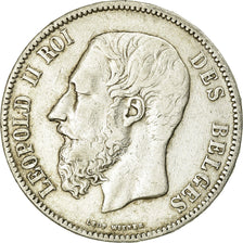Coin, Belgium, Leopold II, 5 Francs, 5 Frank, 1869, VF(30-35), Silver, KM:24