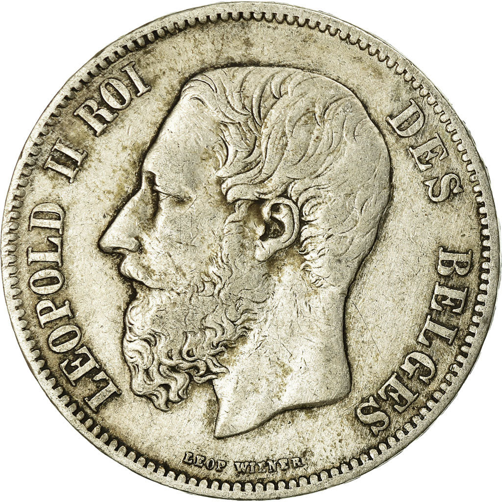 Coin, Belgium, Leopold II, 5 Francs, 5 Frank, 1869, VF(30-35), Silver, KM:24