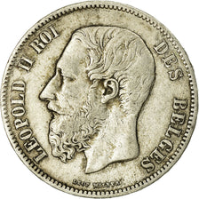 Coin, Belgium, Leopold II, 5 Francs, 5 Frank, 1869, VF(30-35), Silver, KM:24