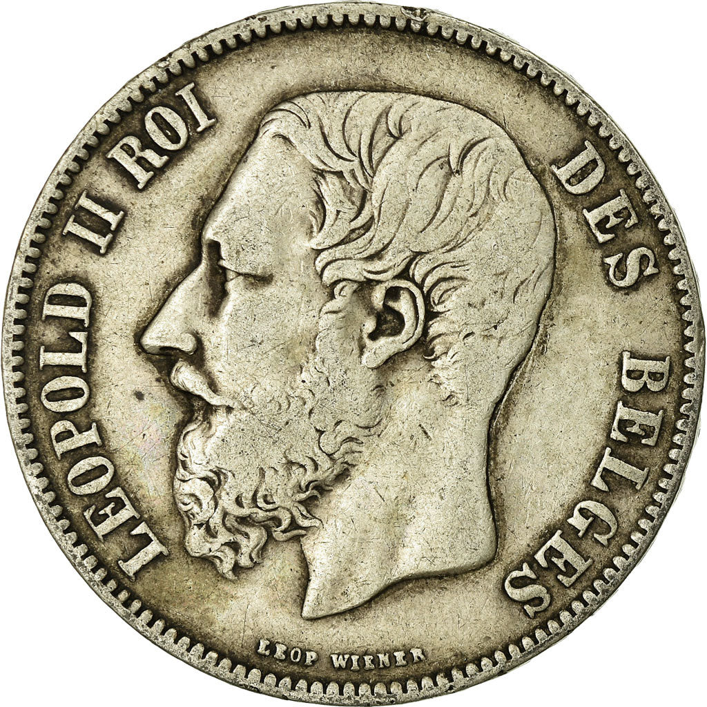 Coin, Belgium, Leopold II, 5 Francs, 5 Frank, 1869, VF(20-25), Silver, KM:24