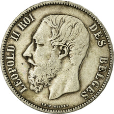 Coin, Belgium, Leopold II, 5 Francs, 5 Frank, 1869, VF(20-25), Silver, KM:24