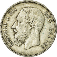 Coin, Belgium, Leopold II, 5 Francs, 5 Frank, 1869, VF(20-25), Silver, KM:24