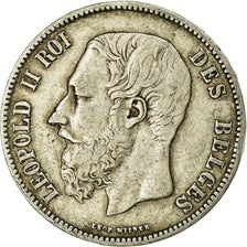 Coin, Belgium, Leopold II, 5 Francs, 5 Frank, 1869, VF(20-25), Silver, KM:24