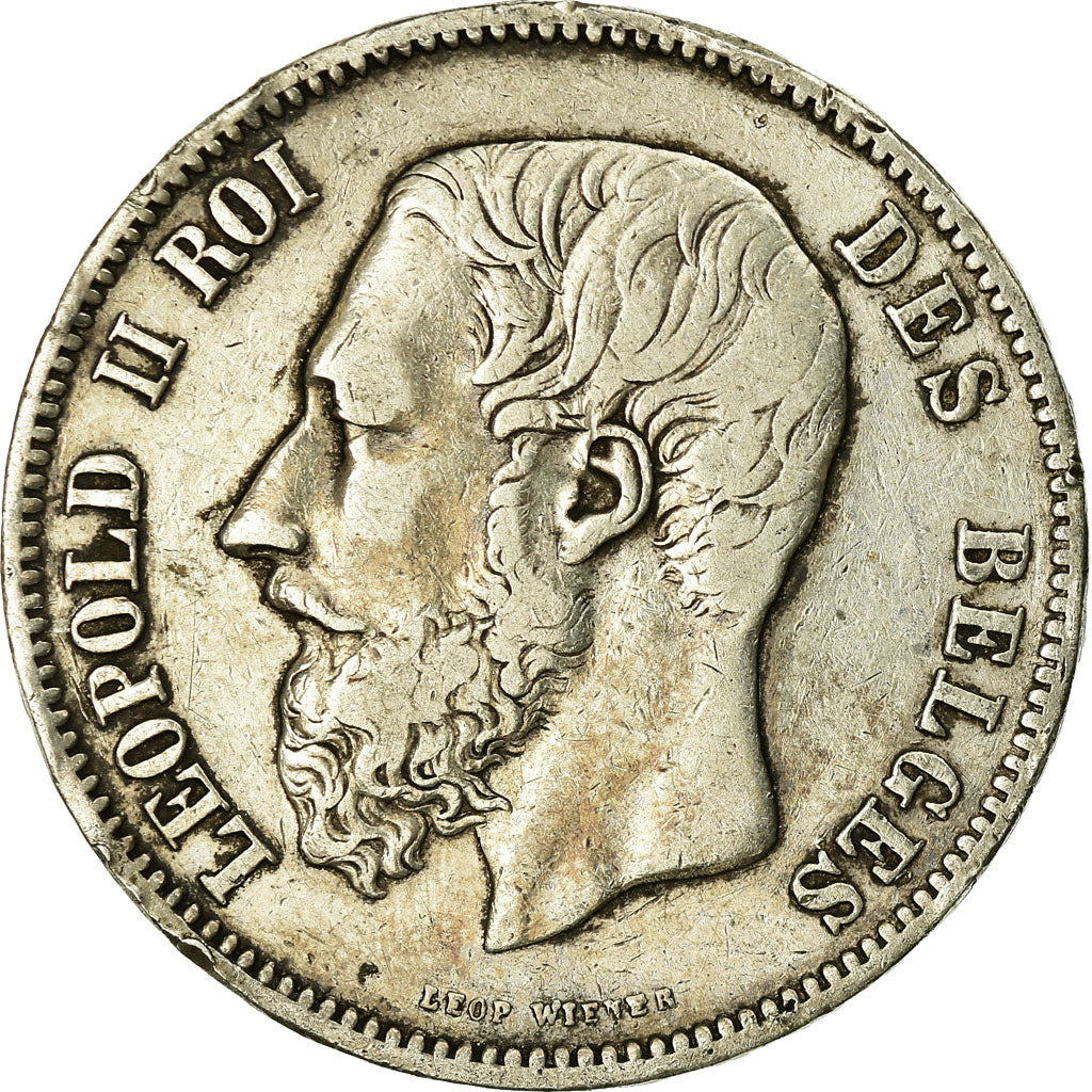 Coin, Belgium, Leopold II, 5 Francs, 5 Frank, 1869, VF(20-25), Silver, KM:24