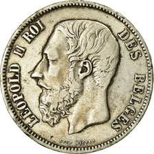 Coin, Belgium, Leopold II, 5 Francs, 5 Frank, 1869, VF(20-25), Silver, KM:24