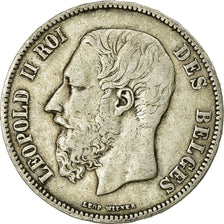 Coin, Belgium, Leopold II, 5 Francs, 5 Frank, 1869, VF(20-25), Silver, KM:24