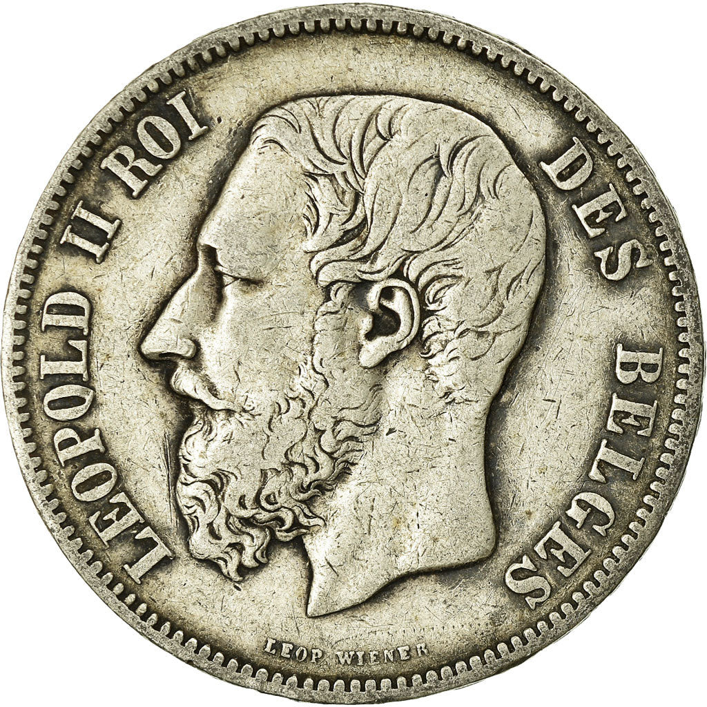 Coin, Belgium, Leopold II, 5 Francs, 5 Frank, 1869, VF(20-25), Silver, KM:24