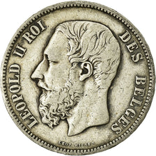 Coin, Belgium, Leopold II, 5 Francs, 5 Frank, 1869, VF(20-25), Silver, KM:24