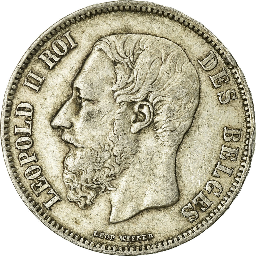 Coin, Belgium, Leopold II, 5 Francs, 5 Frank, 1869, VF(20-25), Silver, KM:24
