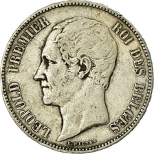 Moneta, Belgio, Leopold I, 5 Francs, 5 Frank, 1851, MB+, Argento, KM:17