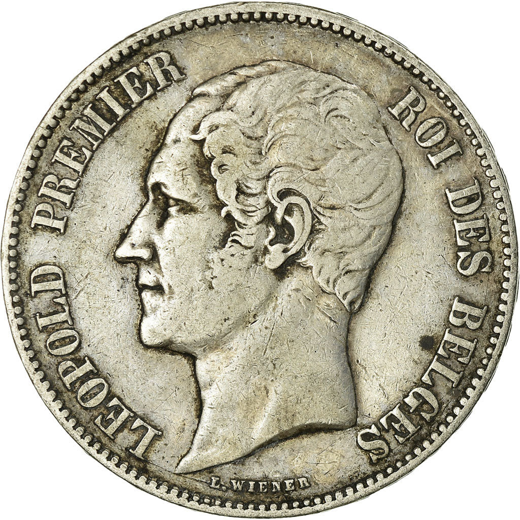 Coin, Belgium, Leopold I, 5 Francs, 5 Frank, 1851, VF(30-35), Silver, KM:17