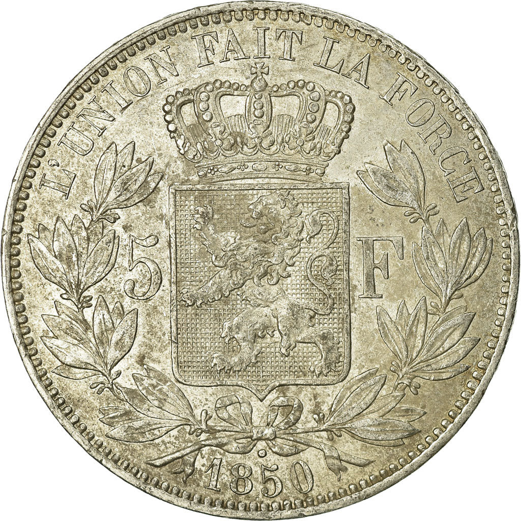 Coin, Belgium, Leopold I, 5 Francs, 5 Frank, 1850, VF(30-35), Silver, KM:17