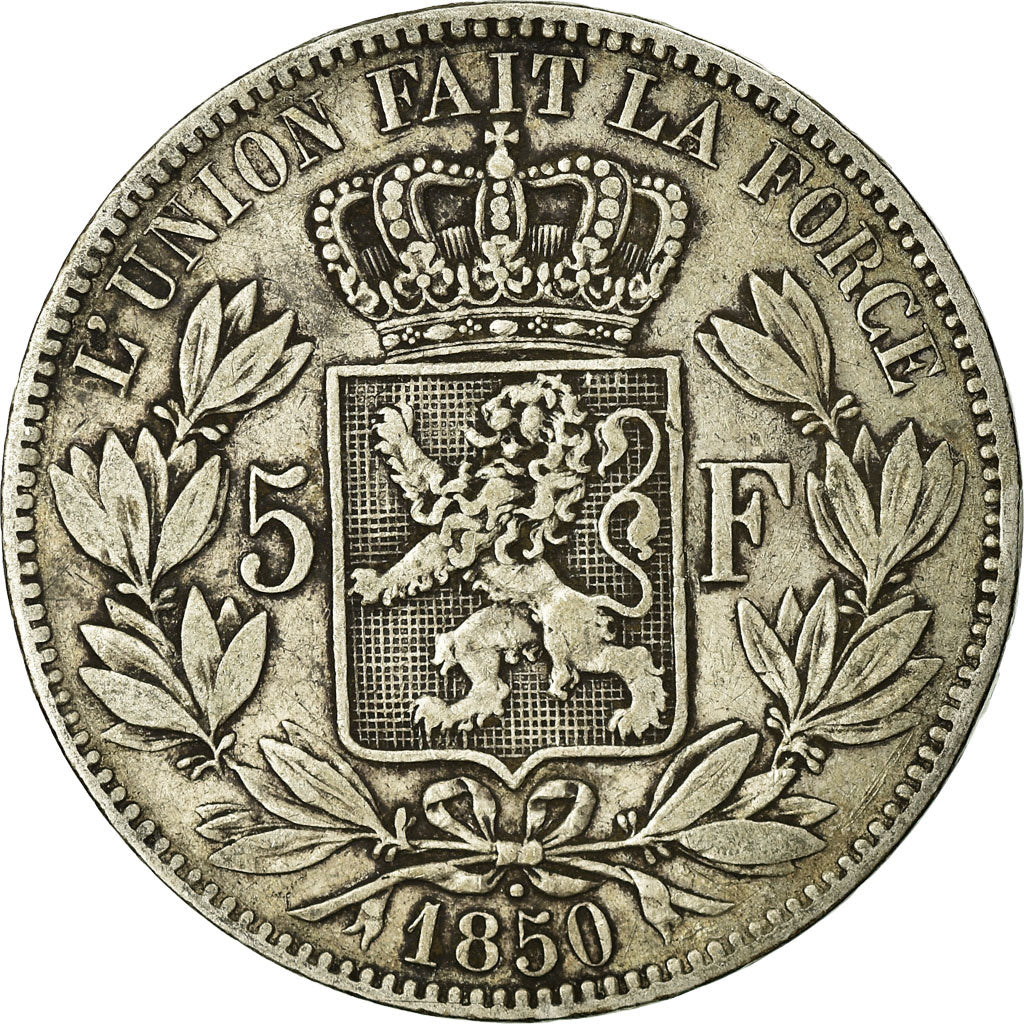 Coin, Belgium, Leopold I, 5 Francs, 5 Frank, 1850, VF(30-35), Silver, KM:17