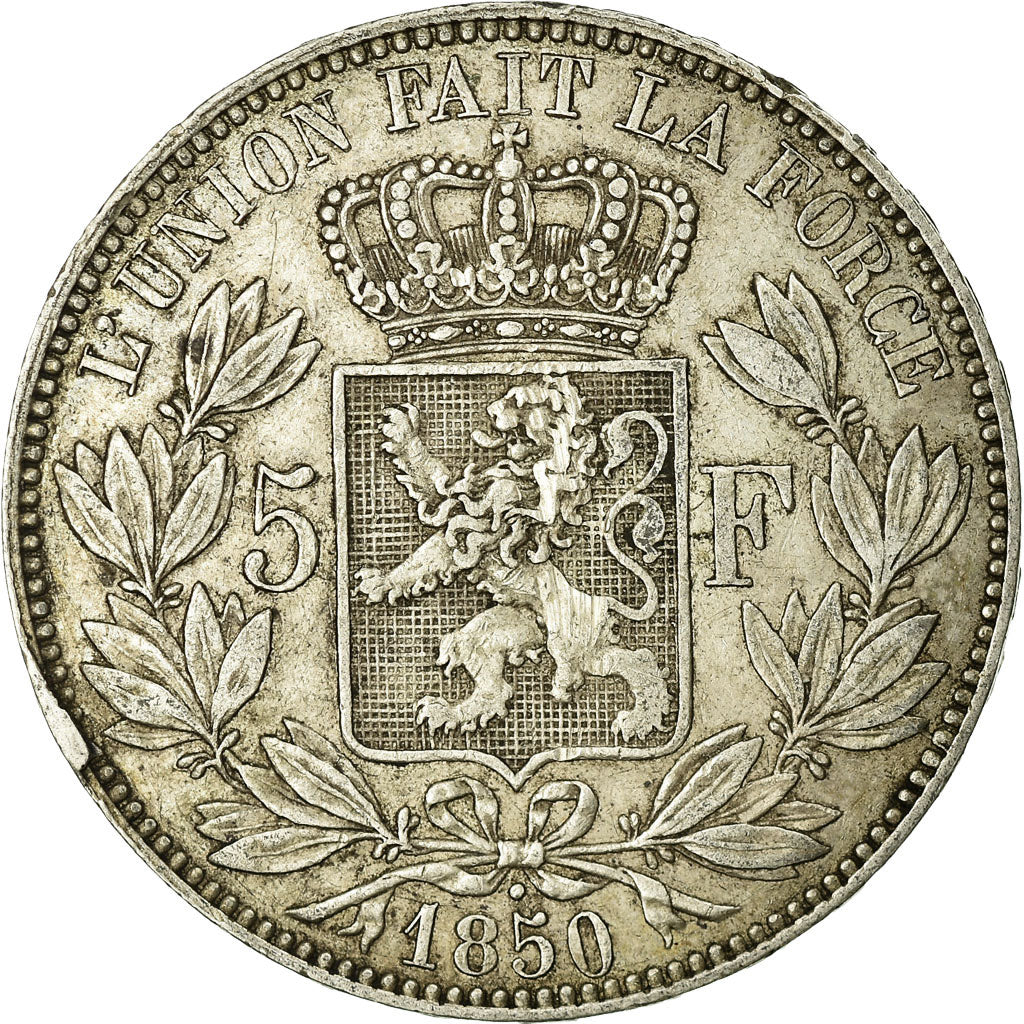 Coin, Belgium, Leopold I, 5 Francs, 5 Frank, 1850, VF(20-25), Silver, KM:17