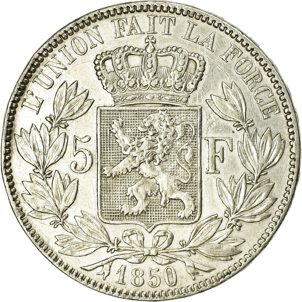 Coin, Belgium, Leopold I, 5 Francs, 5 Frank, 1850, EF(40-45), Silver, KM:17