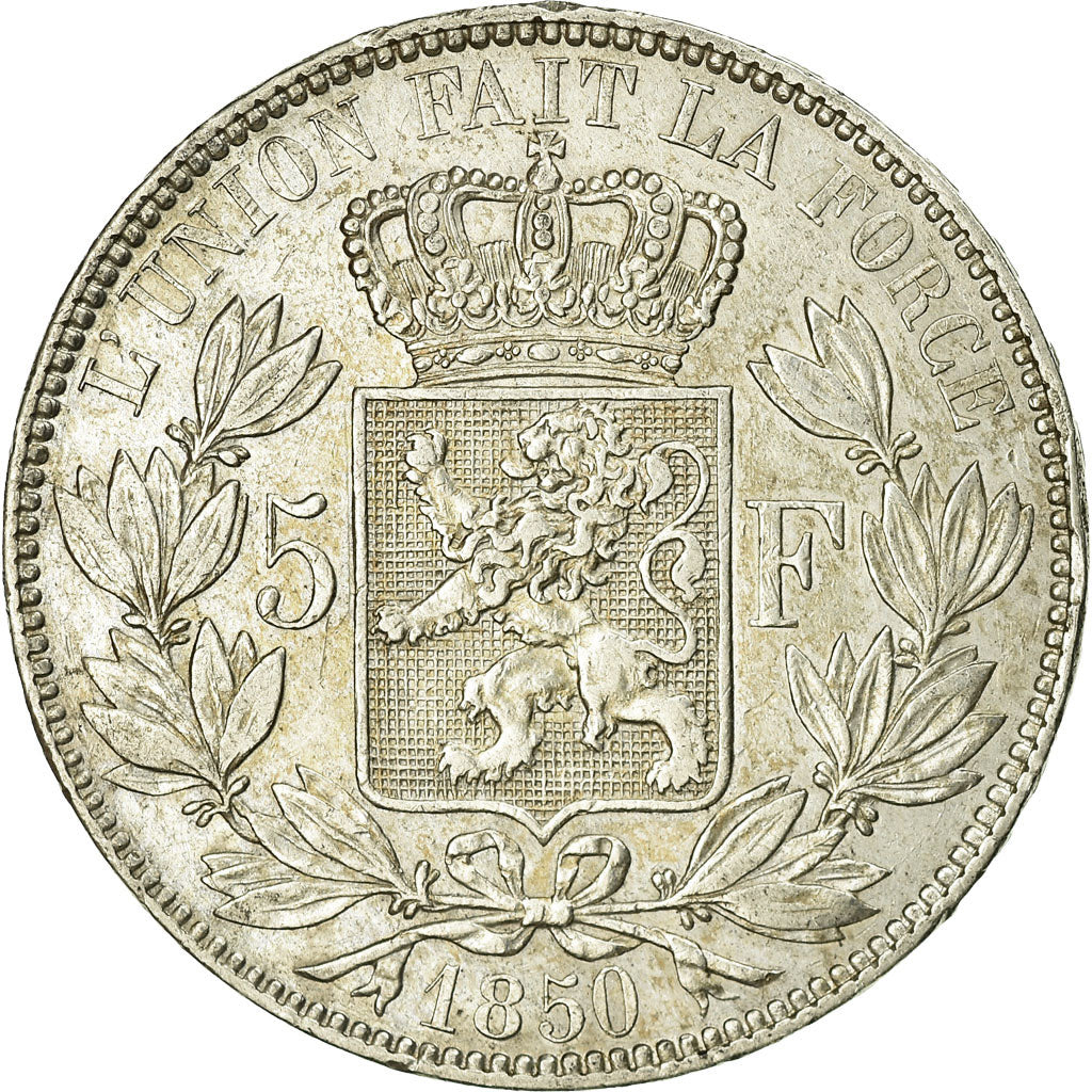 Coin, Belgium, Leopold I, 5 Francs, 5 Frank, 1850, VF(30-35), Silver, KM:17