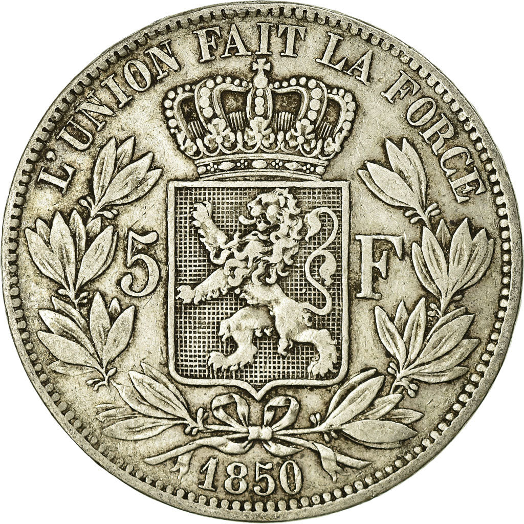 Coin, Belgium, Leopold I, 5 Francs, 5 Frank, 1850, VF(30-35), Silver, KM:17
